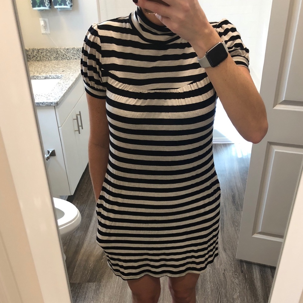 Ella Moss Striped Turtleneck Dress